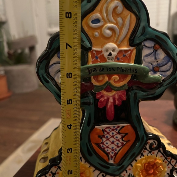 Blue Sky Clayworks Dia De Los Muertos Decorative Cross 9”. - Picture 2 of 9